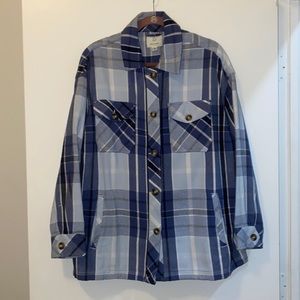 Offline by Aerie Oversized Blue Flannel Shacket